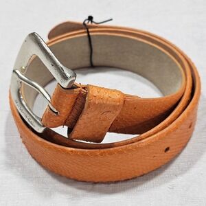 Kenneth‎ Cole Vintage Orange Genuine Snake Skin Belt Silver Buckle Large